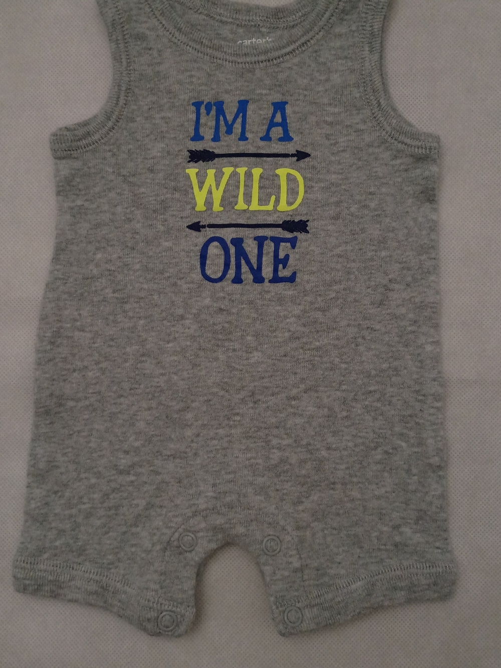 Carter's Gray 'I'm A Wild One' Sleeveless Baby One-Piece